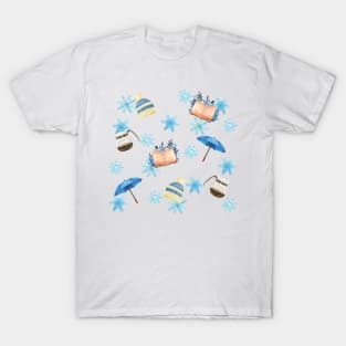 Snowflakes, Books, Coffee Jars, Umbrellas- Gilmore Pattern T-Shirt